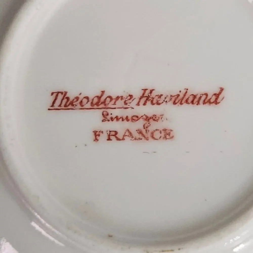 Theodore Haviland Limoges France Pink Rose Floral Berry Bowls Set of 4